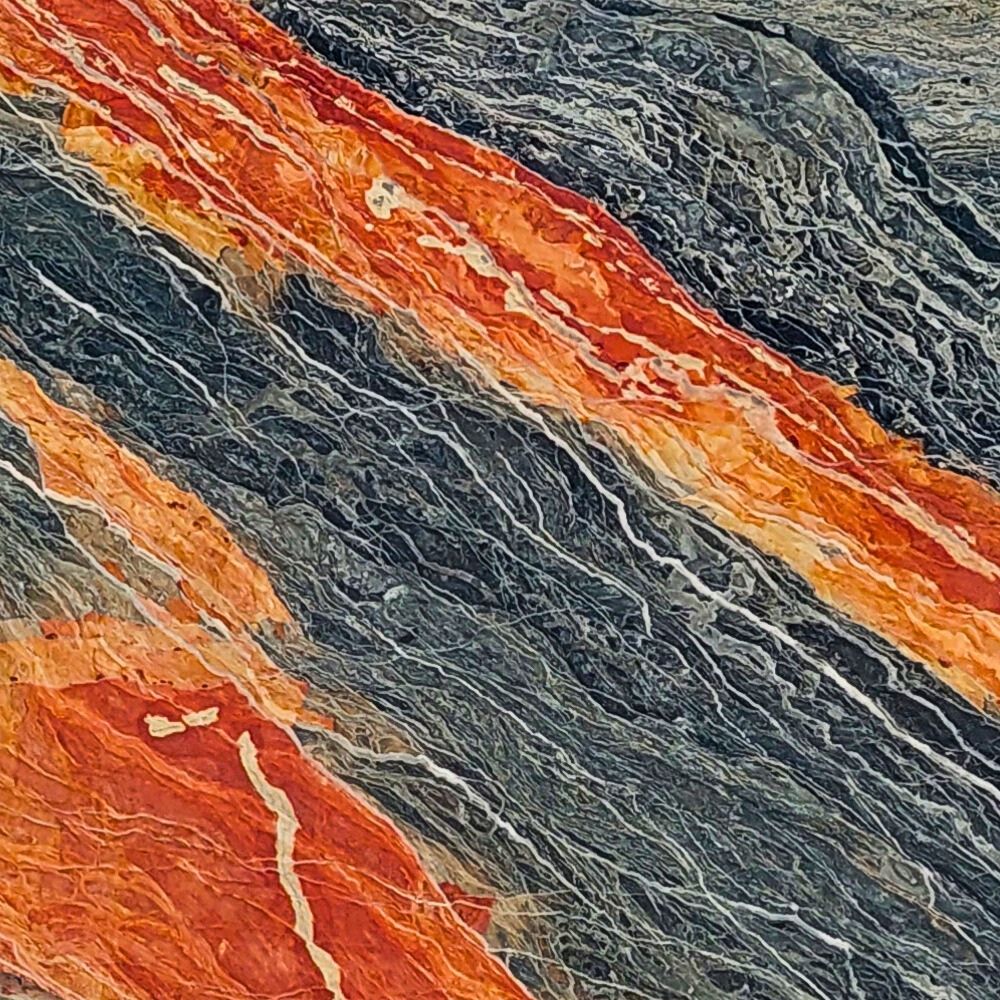 Silver Marble with gray, brown, and silver veining