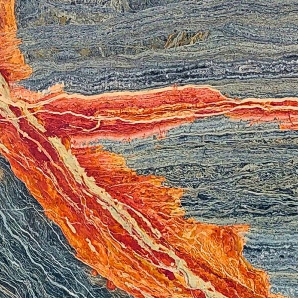 Silver Marble with gray, brown, and silver veining