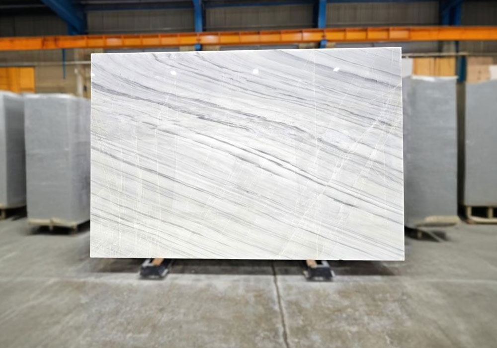 Close-up of Ali Gudarz marble slab with beige color and subtle natural veins